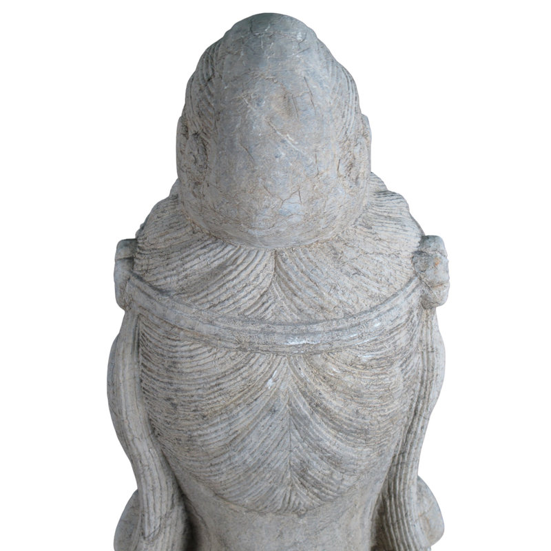 A Stone Statue Of Guanyin Head