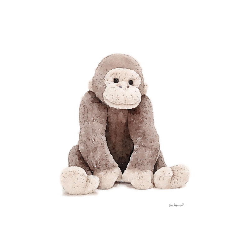 Monkey 1 Piece Wrapped Canvas Wall Art, 122cm H x 81cm W