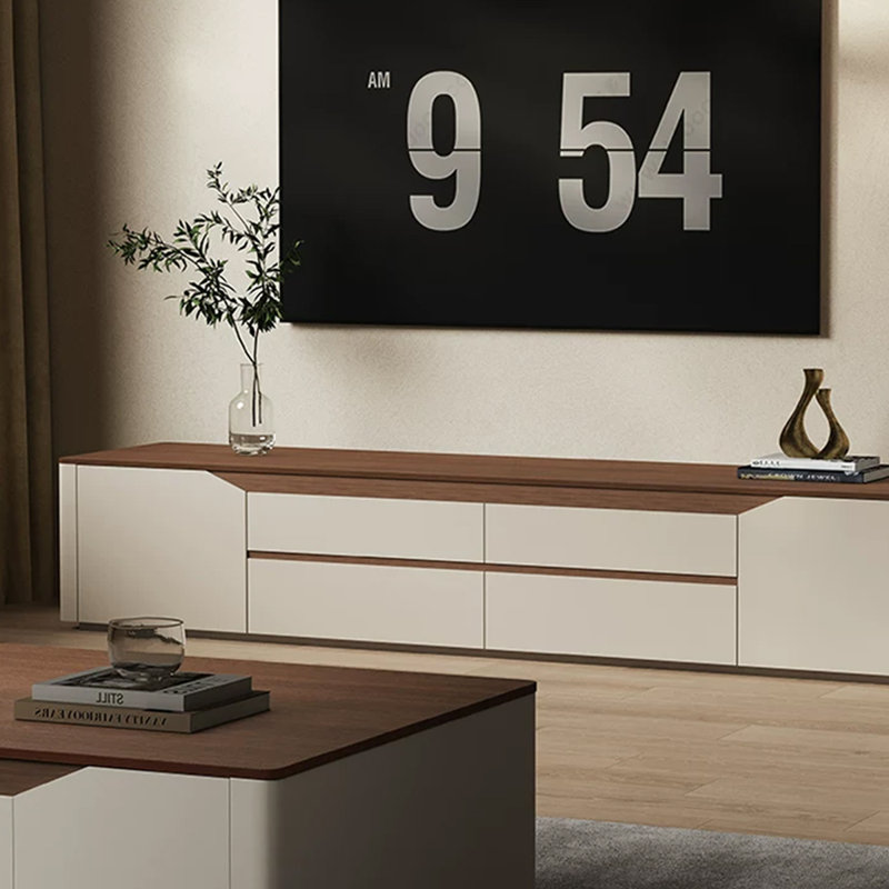 Meuble télé moderne en bois manufacturé noyer, 70.87