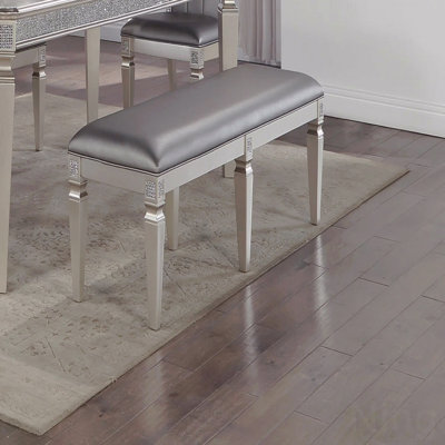 Ensemble de 1 siège de style moderne rembourré scintillant à motif de sièges longs glam 1 pièce