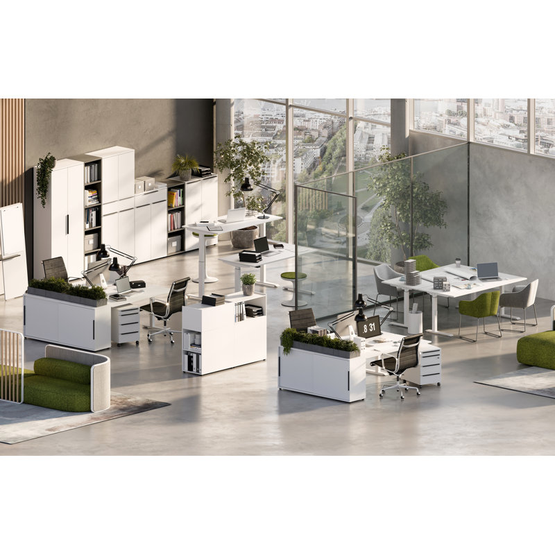 Mastandrea Adjustable Metal Base Standing Desk, White