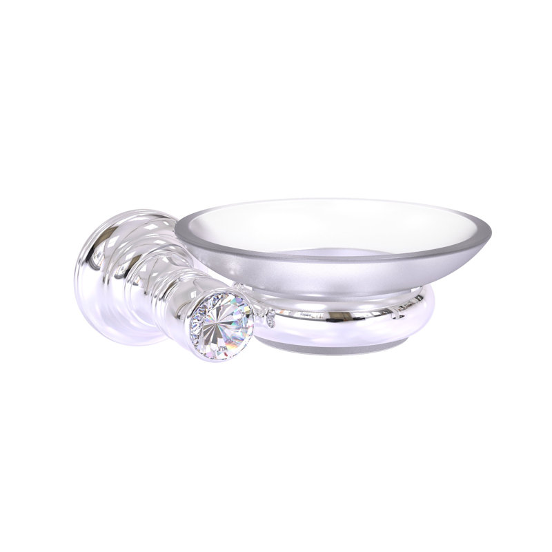 Porte-savon mural en cristal Gavin, Chrome poli