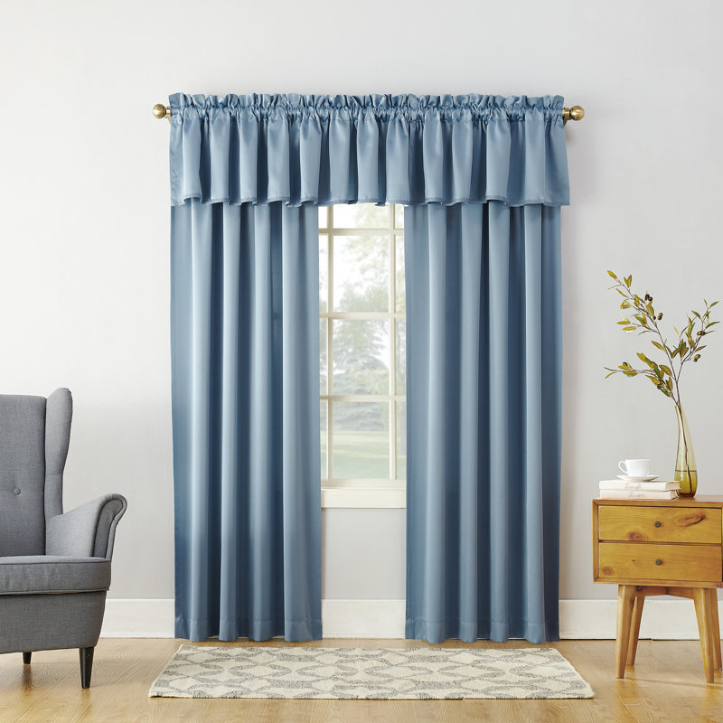 Millen Polyester Thermal Room Darkening Curtain Panel, 54" W x 84" L, Vintage Blue