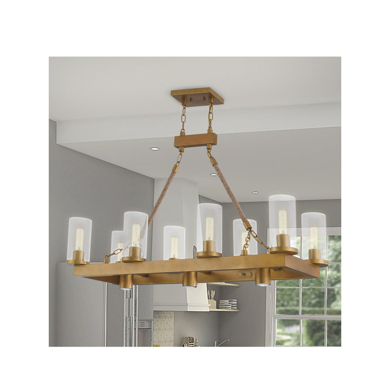 Beatha - Light Pendant, Aged Gold, 28" H x 44" W x 15" D