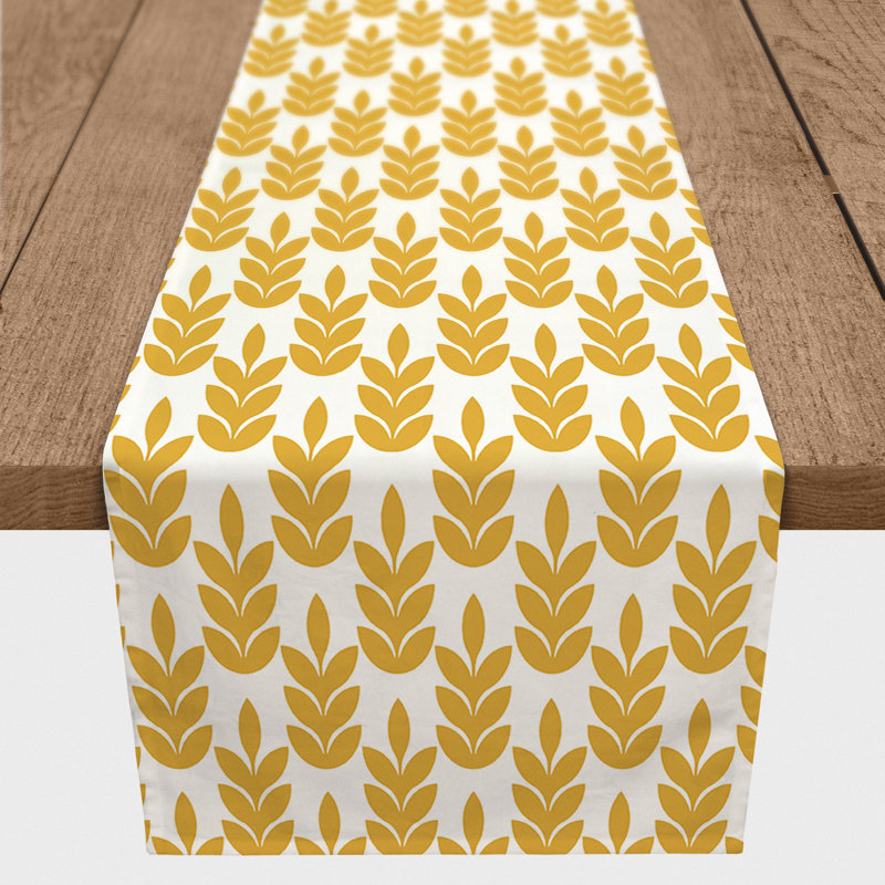 Ailine Dining Linens, 90" x 16", Yellow, Floral
