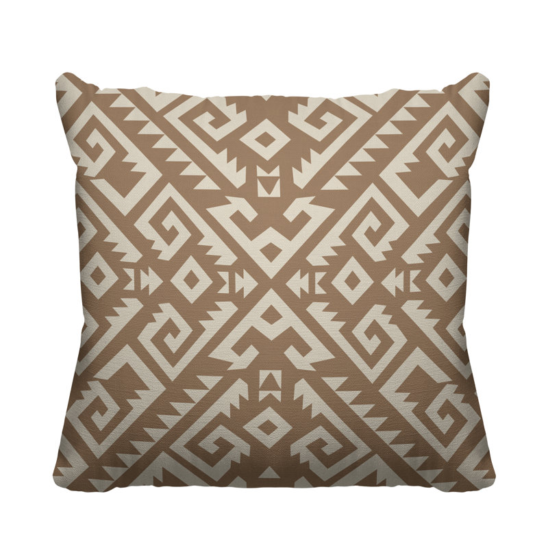 Coussin intérieur / extérieur Chitto Southwestern, L 17 po x H 17 po, Beige