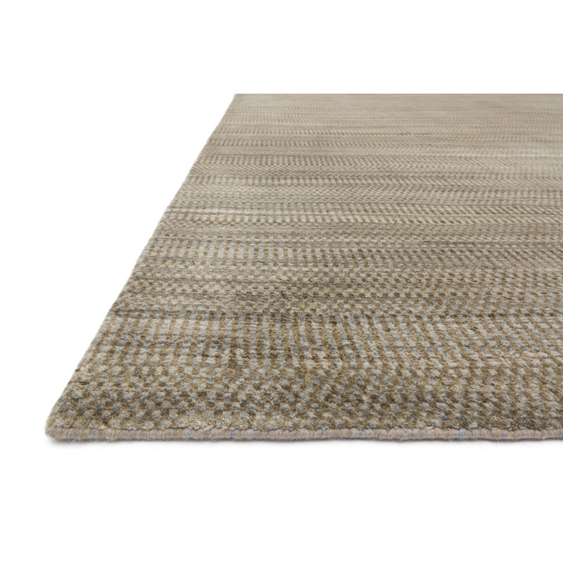 Tapis décoratif brun noué à la main ELLIOT, Rectangle 5 pi 6 po x 8 pi 6 po