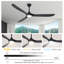Ventilateur de plafond en bois massif à 3 pales avec lumière, ventilateur de ferme moderne, application intelligente et télécommande, moteur CC réversible silencieux, 6 vitesses, lumière DEL à intensité variable-1094368010-1094988171