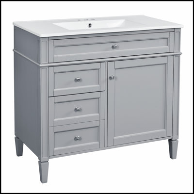 36-Inch Modern Bathroom Vanity With Top Sink, Ample Storage, And Durable Eco-Friendly Construction