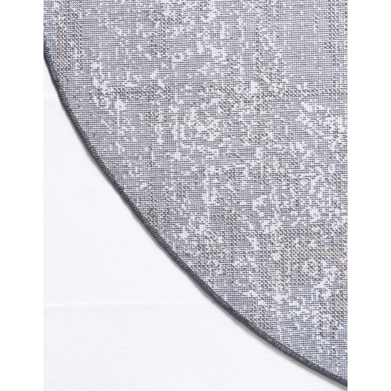Tapis gris foncé Clevinger, Rond 7 pi 10 po