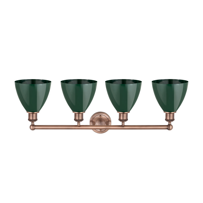 Alquin 4 - Light Dimmable Vanity Light, Green, Antique Copper