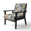 Fauteuil d'appoint rembourré «Gorizia Gold Glamour Squares II»