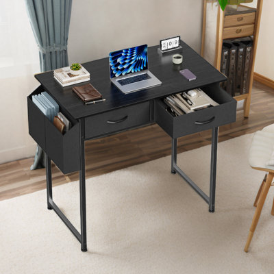 Ensemble de bureau et de chaise: bureau d'ordinateur de 32 pouces et chaise en filet noir à hauteur réglable