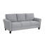 Canapé moderne 1 pièce en tissu texturé gris foncé rembourré avec accoudoirs arrondis et coussins pour salon-1362061934