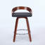 Ensemble de 2 tabourets de bar, tabourets de bar pivotants à dossier bas, chaises de bar en bois avec coussin moelleux, siège d'une hauteur de 25 po (noir, comptoir de 25 po)