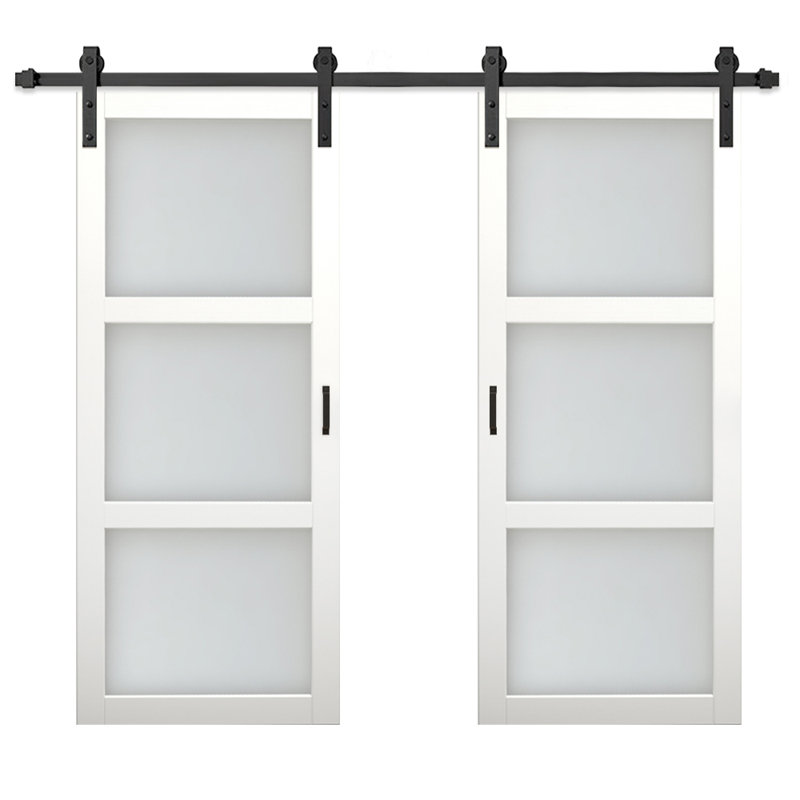 Calhome 72 in. W x 84 in. H Matte Barn Door with Barn Door Hardware