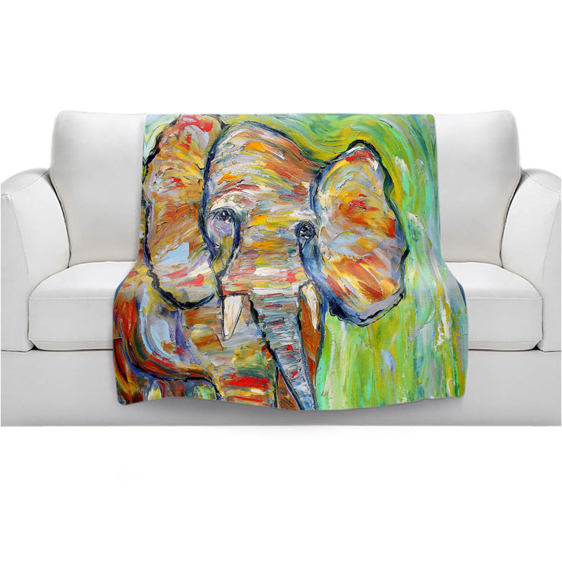 Couverture sherpa à la décomposition d’éléphant sauvage, l 51 po x L 60 po