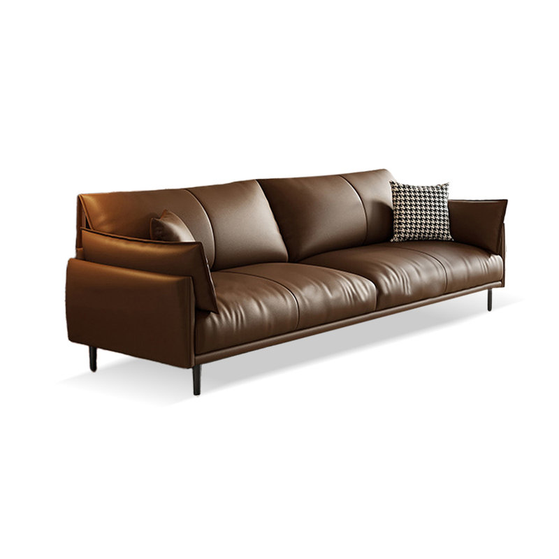 Coussin de canapé modulaire en cuir véritable Coffee, H 33,46 po x l 70,87 po x P 35,43 po, 2