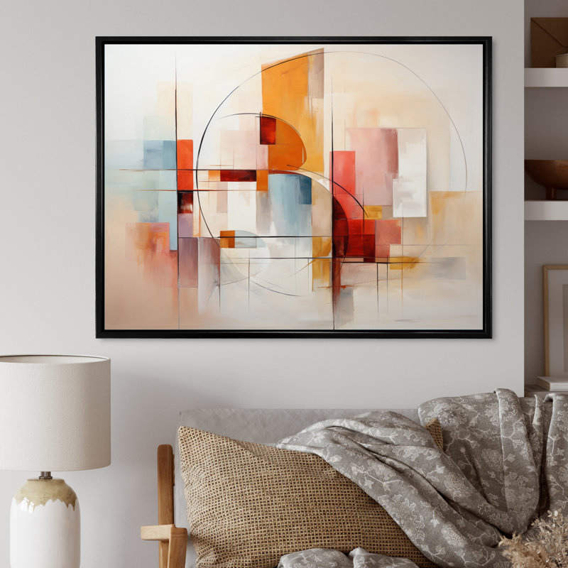 Jamas, paysage abstrait entrelacé, H 34 po x l 44 po x P 1,5 po, Cadre flottant noir