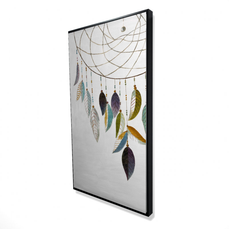 Dreamcatcher With Feathers Print On Canvas, H 48 po x l 24 po