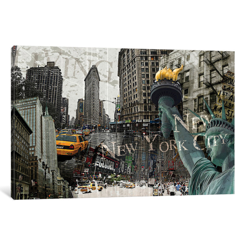 « new york », reproduction d’impression sur toile, H 8 po x l 12 po x P 0,75 po, Toile tendue