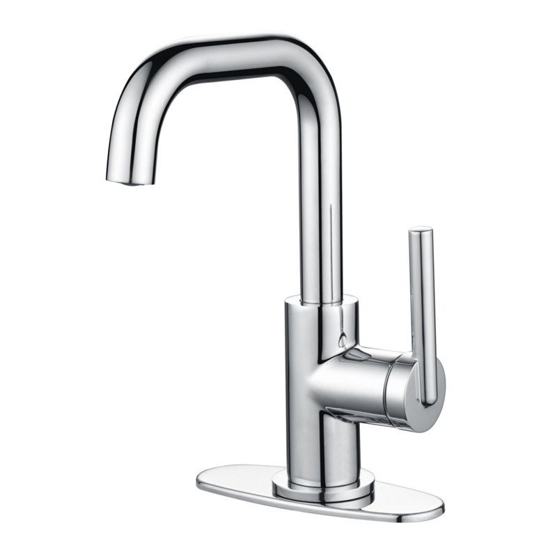 Kree Collection Single-Handle Deck-Mount Mid-Arc Lavatory Bathroom Sink Faucet with Drain Assembly - Chrome Polished