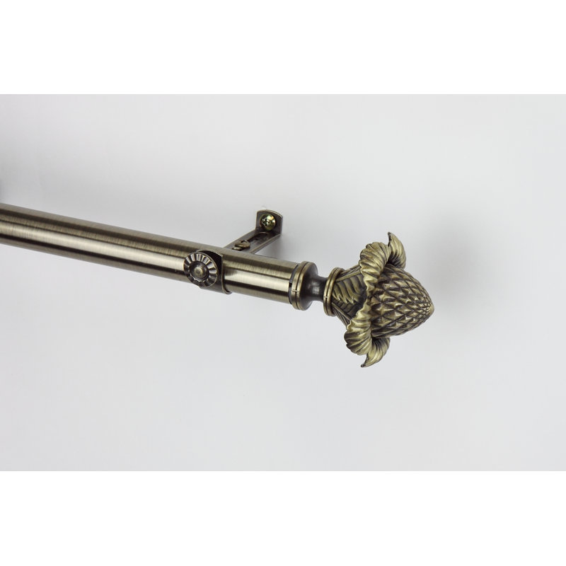 Tringle à rideaux simple Mcfaddin, De 28 po à 48 po de largeur, Laiton antique