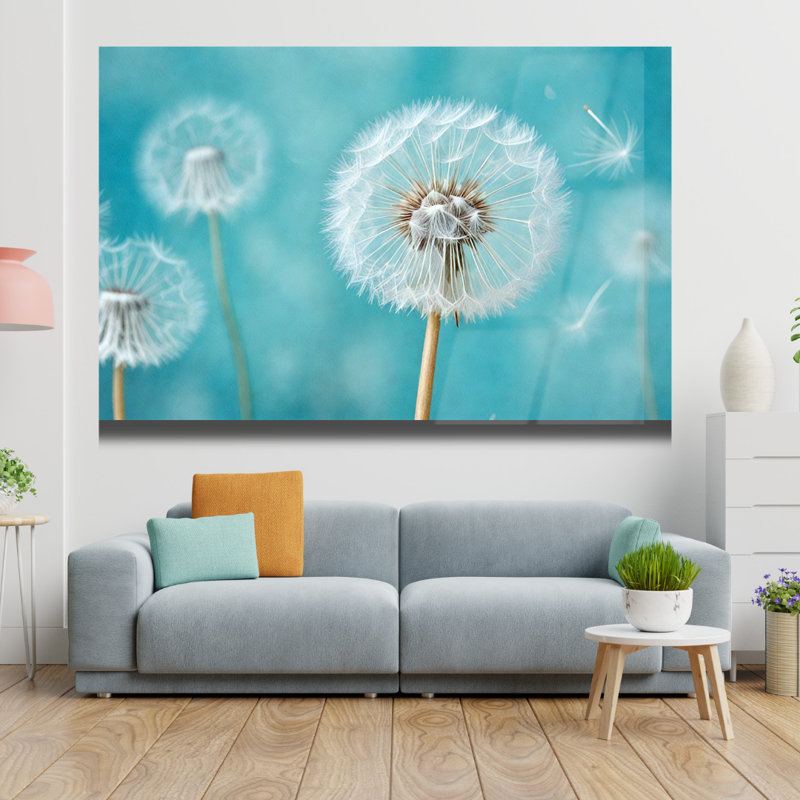 Dandelion Tempered Glass Wall Art, 20" H x 30" W