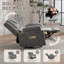 Fauteuil inclinable surdimensionné pivotant en lin avec chaleur, massage et base en acier pour chambre de bébé, salon ou chambre à coucher-2080084575