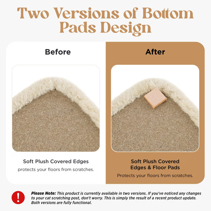 Grattoir pour chat en sisal Lesure avec 2 pompons et base moelleuse, H 34 po x l 15,7 po x P 15,7 po, Beige