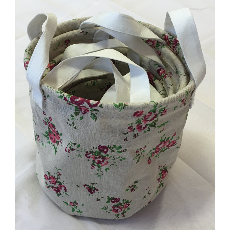 Fleur De Lis Living Fabric Decorative Basket