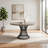 47-Inch Round Farmhouse Dining Table with Hourglass Metal Base, Grey Wood Finish for Modern Rustic Interiors-1749463401-1807005934