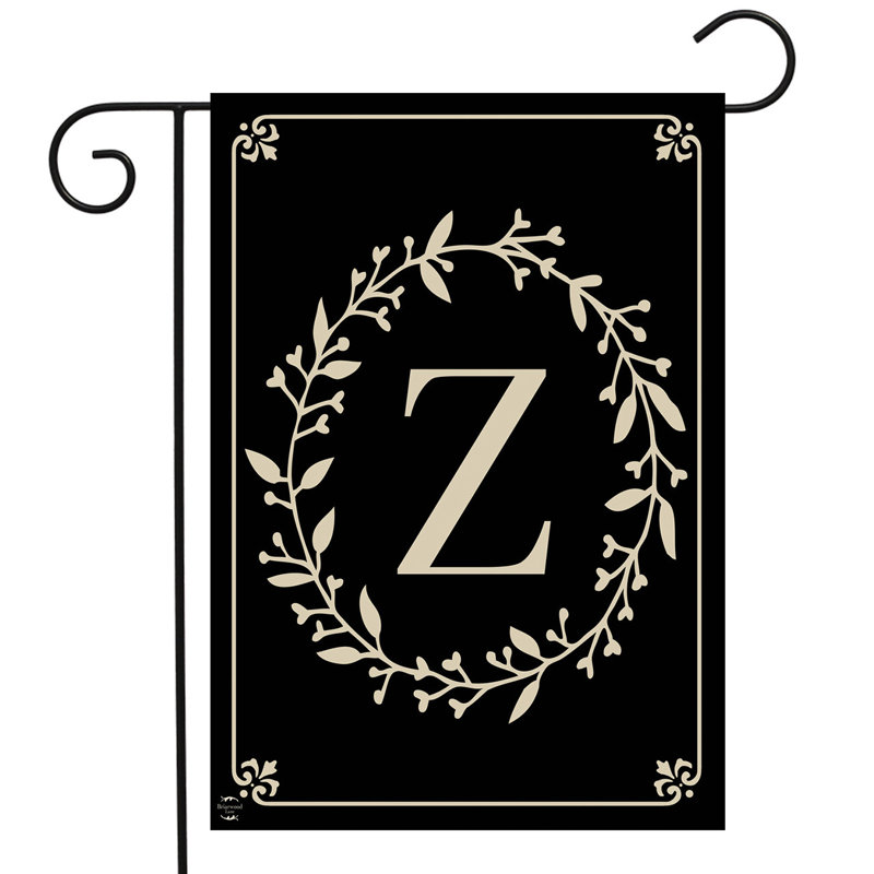  Drapeau de jardin classique lettre monogramme Z