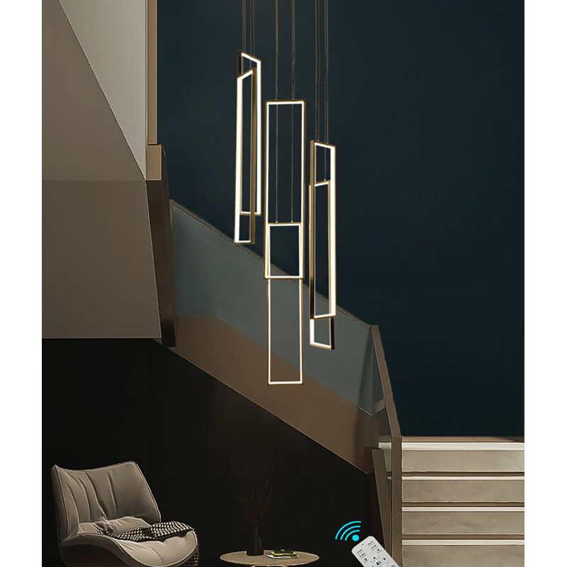 Everly Quinn Markiya 6-Light LED Rectangle Chandelier