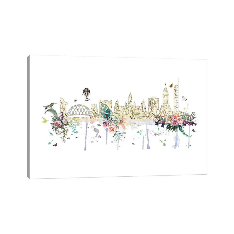Glasgow Collage Skyline by Natalie Ryan - No Frame Gallery-Wrapped Canvas Giclée on Canvas