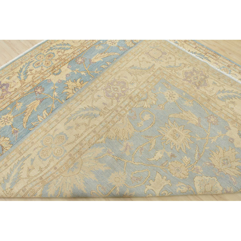 One-of-a-Kind Rectangle 8'2" X 10'1" New Age Wool Area Rug in Blue/Beige