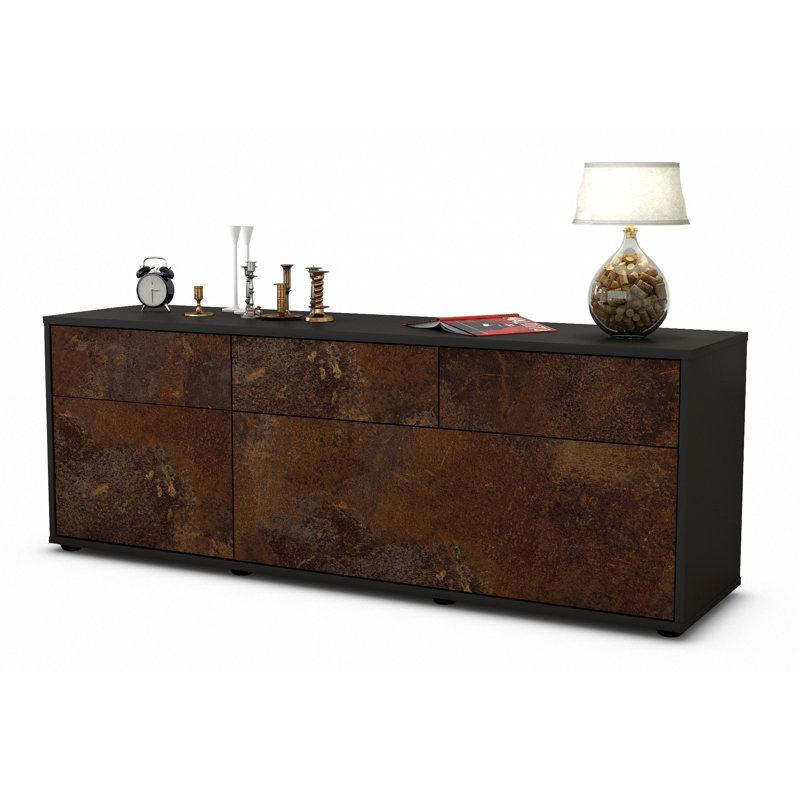 Yamada TV Stand, Rust / Matte Anthracite