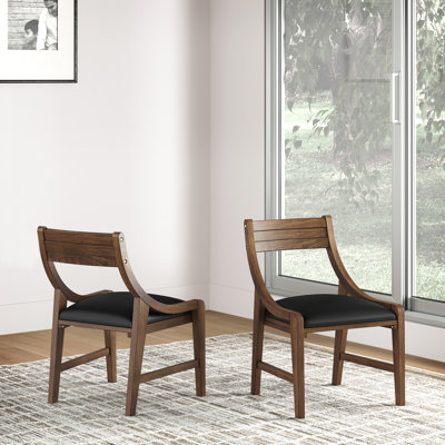 Gillette Wood And Upholstered Game Chair, Set Of 2, Brown by Red Barrel Studio