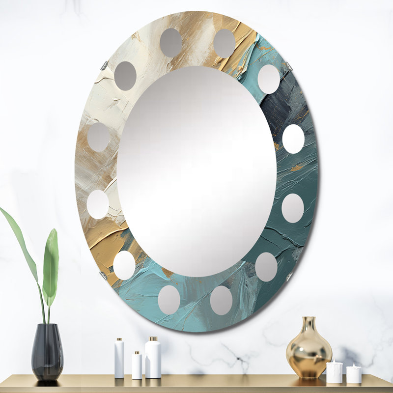 Galleon - Miroir mural moderne ovale, 36 po x 24 po