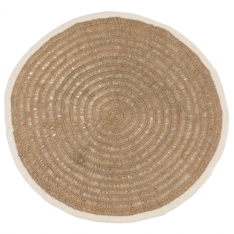 Round Ched Hand Woven Area Rug, Round 150cm