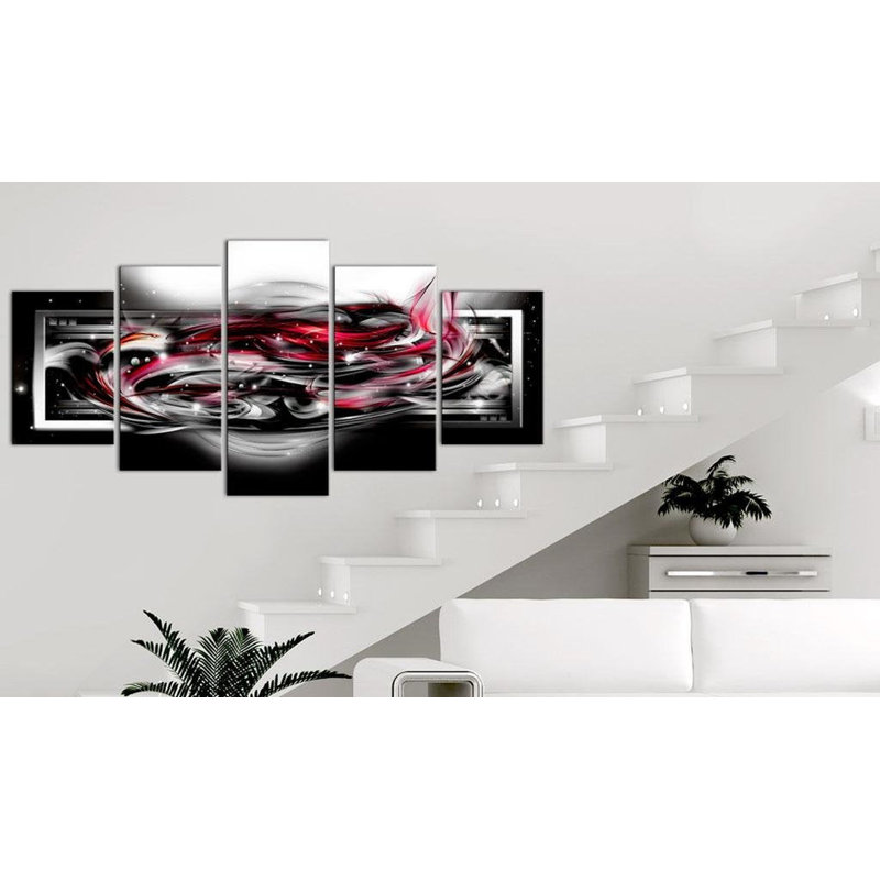 " Carmine Ribbon " 5 - Pieces, 40" H x 80" W x 0.7" D