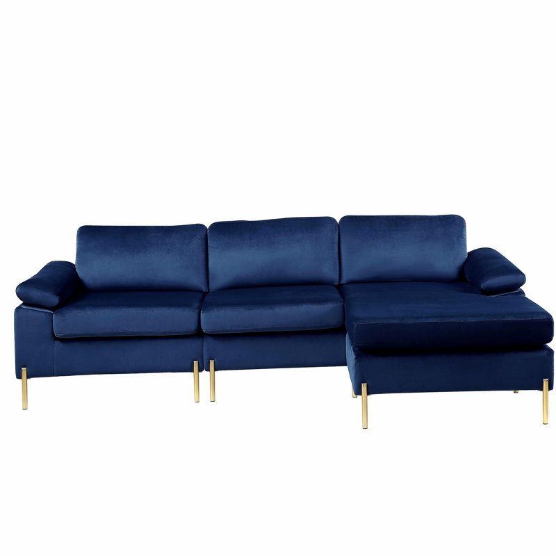 Canapé modulaire en velours avec méridienne Shannon