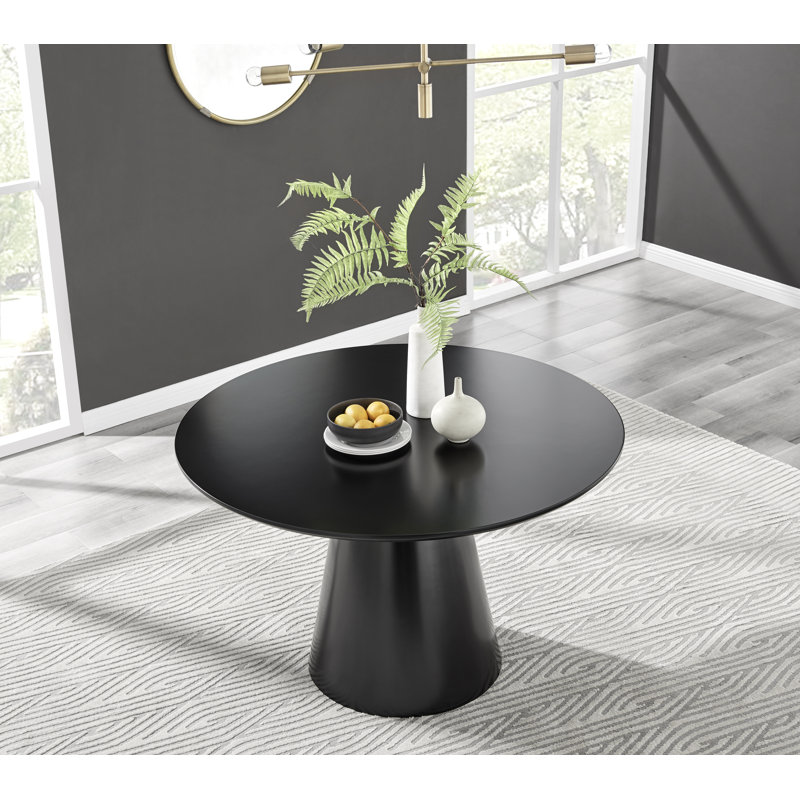 Eubanks 4 - Person Dining Set, Black, White