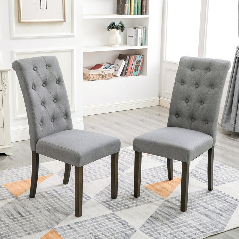 Chaise Parsons rembourrée adnopoz, Gris