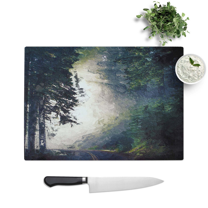 Glass Forest Light Chopping Board, 39 cm W x 28.5 cm L