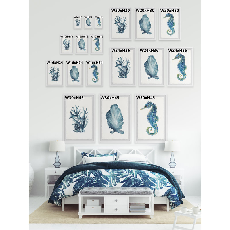 « ocean gemmes triptyque », ensemble de 3 reproductions encadrées, H 12 po x l 8 po x P 1,5 po