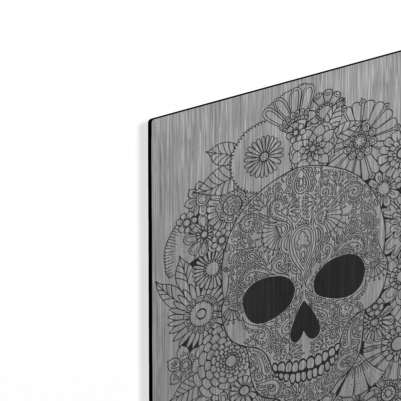 Art mural en métal Trinx «Sugar Skull Wreath» par Hello Angel, H 16 po x l 12 po