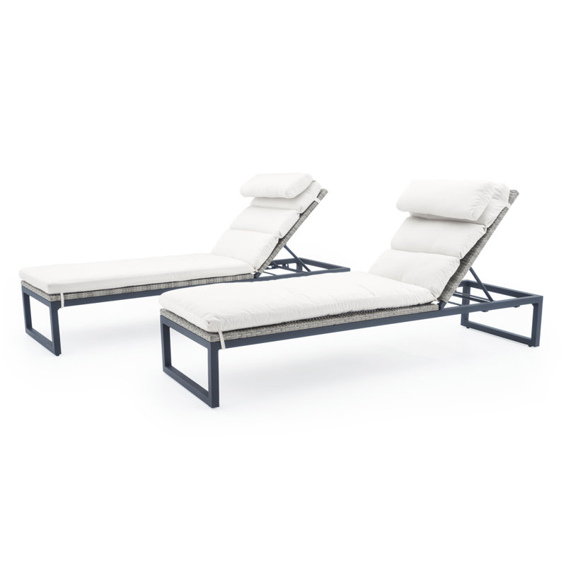 Milo Outdoor Chaise Lounge, Maxim Beige, Espresso