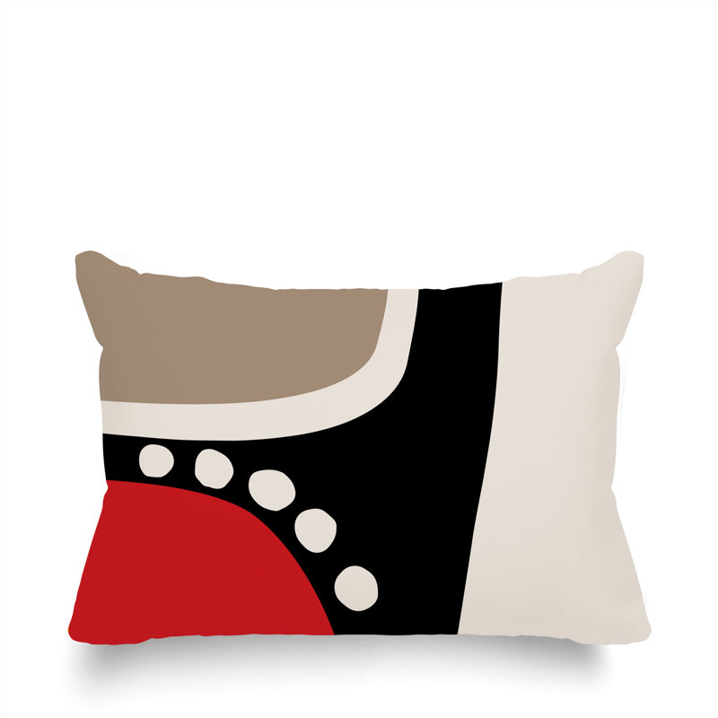 Coussin lombaire réversible intérieur / extérieur Sofi Minimalist, 18"H x 25"W, Rouge