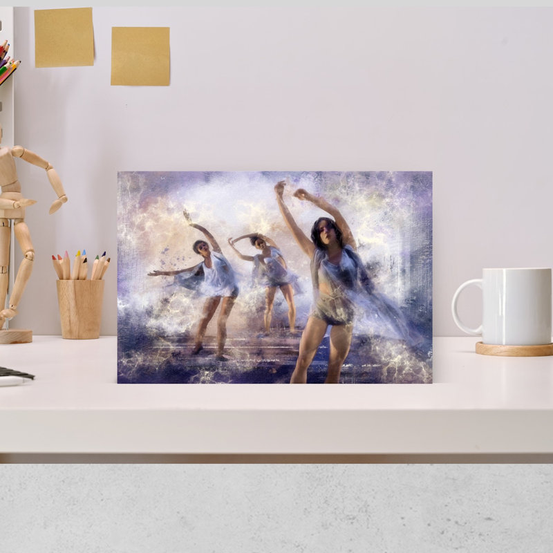 Affiche murale abstraite contemporaine et élégante représentant des danseuses gracieuses, H 12 po x l 18 po
